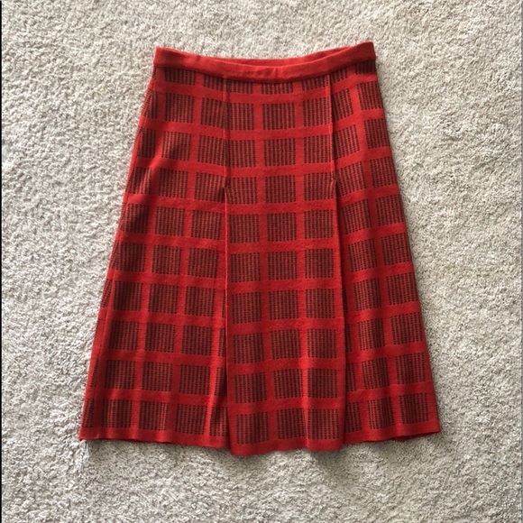 GINO PAOLI Rare Checkered Mid Century Knit skirt 60s 70s plaid Ralph Lauren - Picture 2 of 7